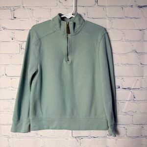 Tommy Bahama Kids Seafoam Green 100% Cotton Quarter Zip Sweater Size 5/6